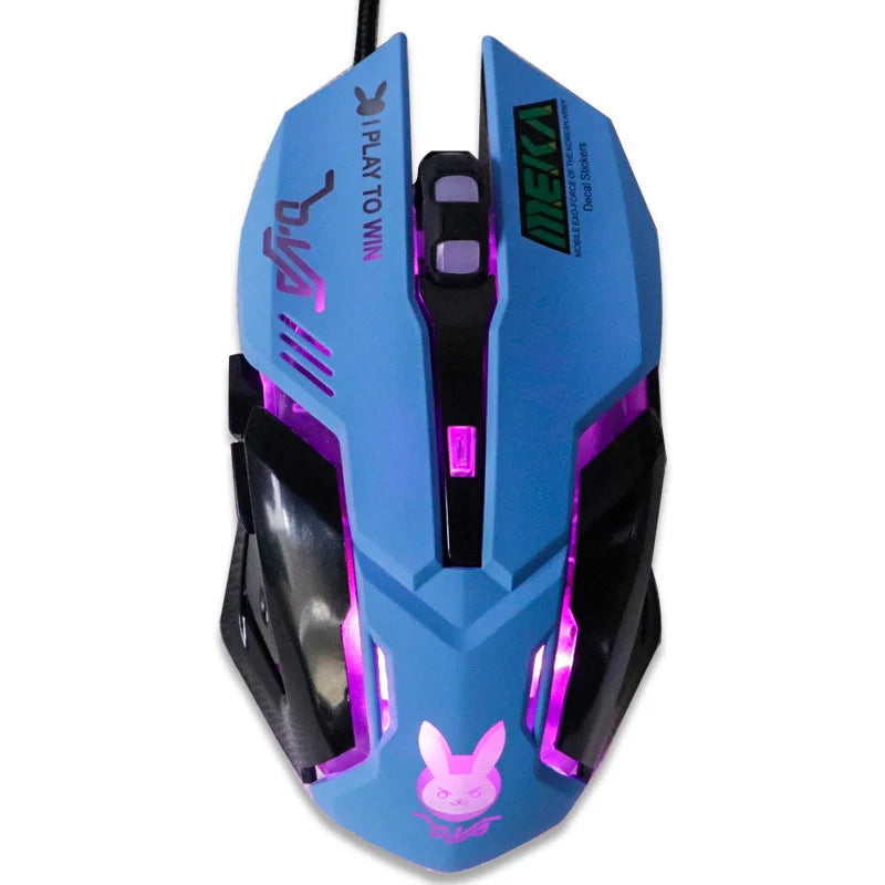 Pink 2400DPI USB Wired Diva Gaming Mouse