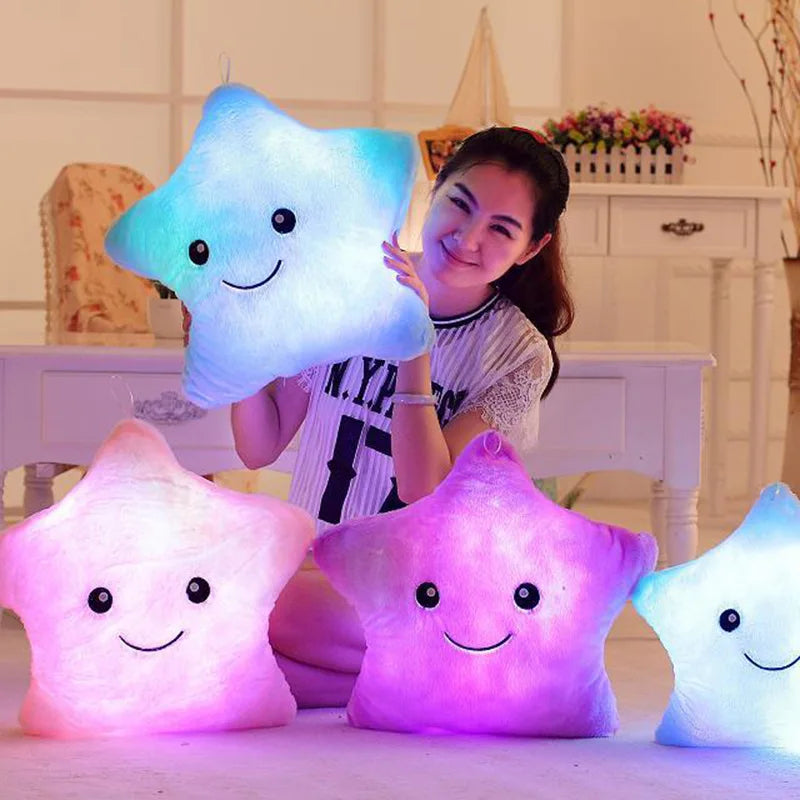 Glowing Colorful Led Stars Cushion Led
