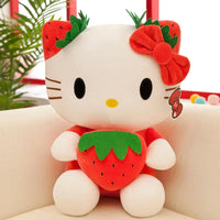 Kawaii Strawberry KT Cat Plush Doll