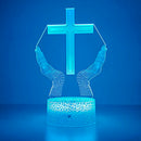 Night Light Christian Cross Optical Illusion 3D Lamp