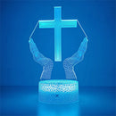 Night Light Christian Cross Optical Illusion 3D Lamp
