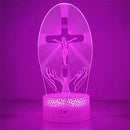 Night Light Christian Cross Optical Illusion 3D Lamp