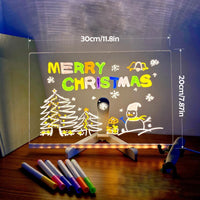 LED Drawing Board With Night Light Colorful Pens