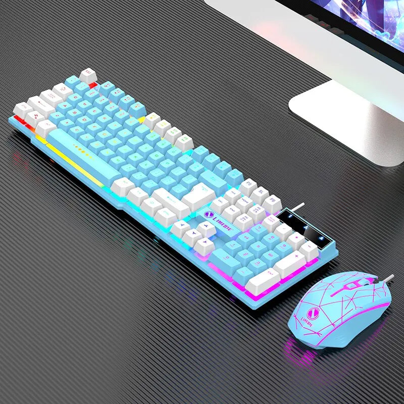 Wired RGB Computer Gaming Keyboard And Mouse USB set