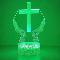 Night Light Christian Cross Optical Illusion 3D Lamp