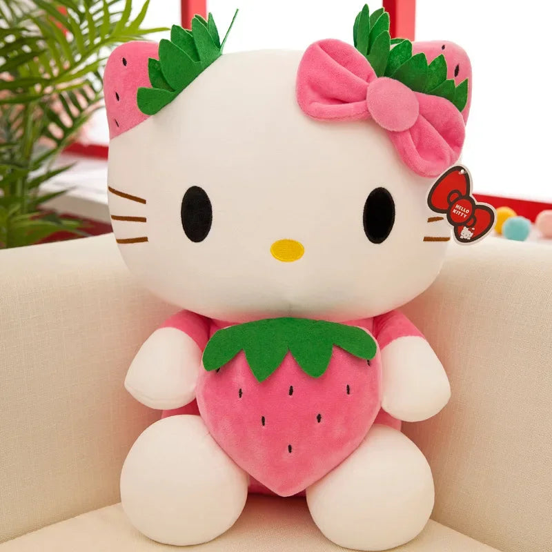 Kawaii Strawberry KT Cat Plush Doll