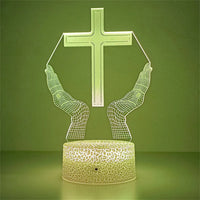 Night Light Christian Cross Optical Illusion 3D Lamp