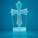 Night Light Christian Cross Optical Illusion 3D Lamp