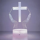 Night Light Christian Cross Optical Illusion 3D Lamp